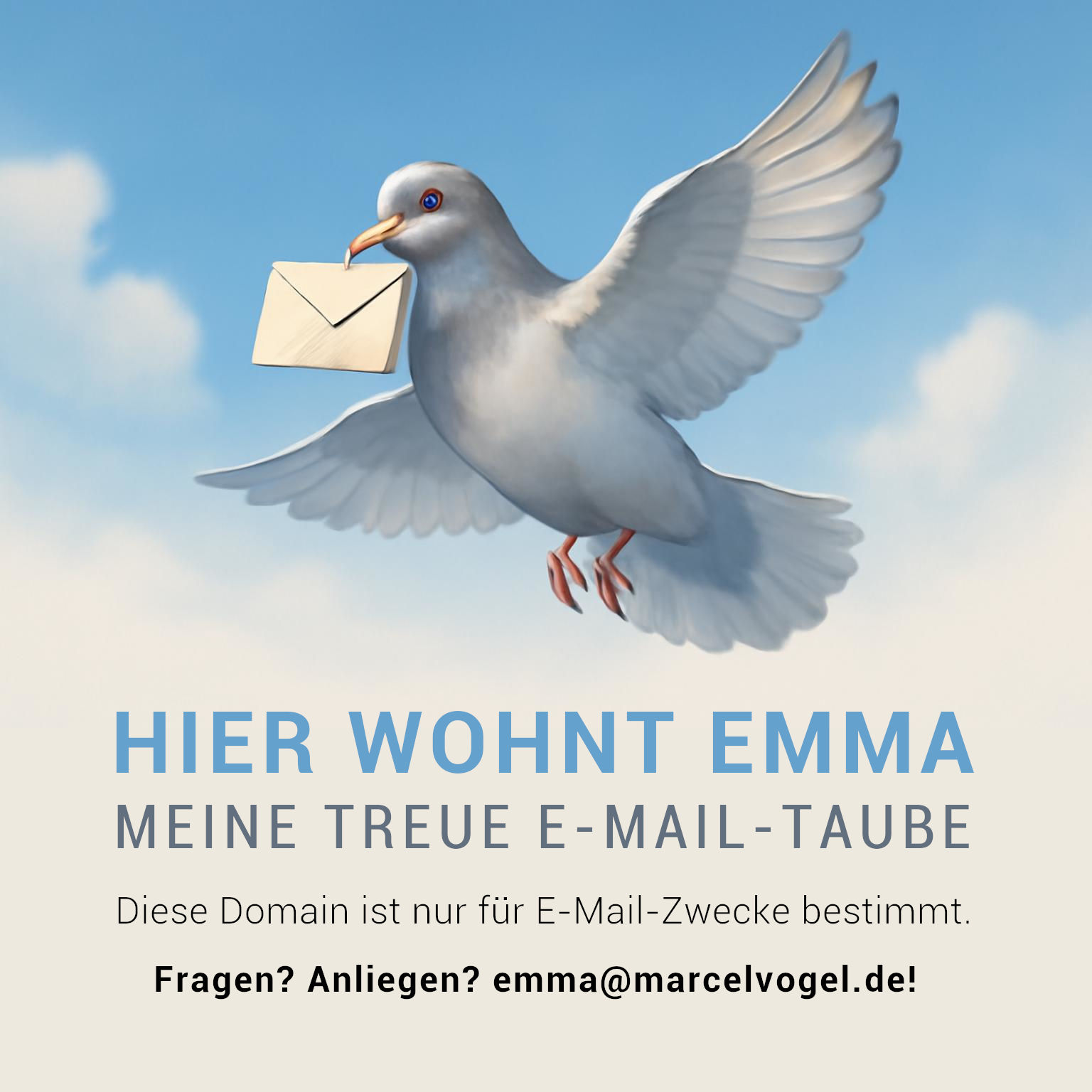 Emma die E-Mail-Taube, emma@marcelvogel.de